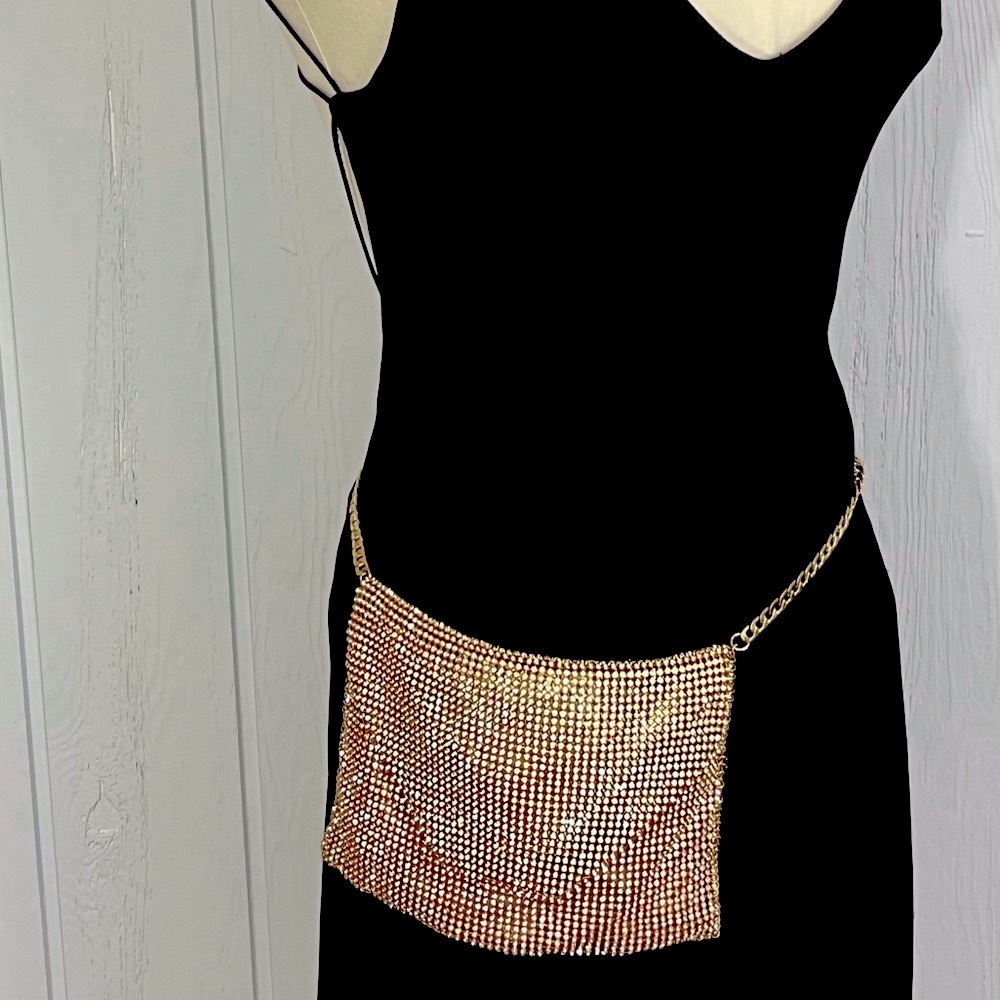Ettika - Gold Metallic & Crystals Belt Bag / Shoulder Bag from REVOLVE - NWT - Picture 15 of 15